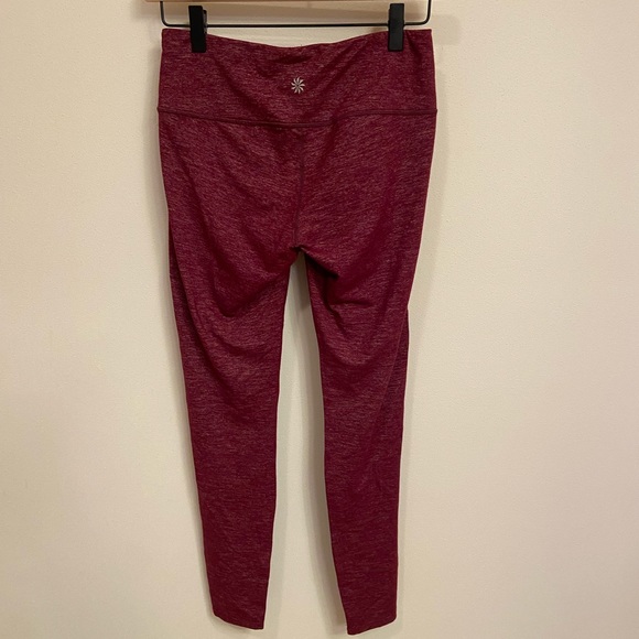 Athleta Heathered Burgundy Leggings Sz Small - Picture 6 of 6